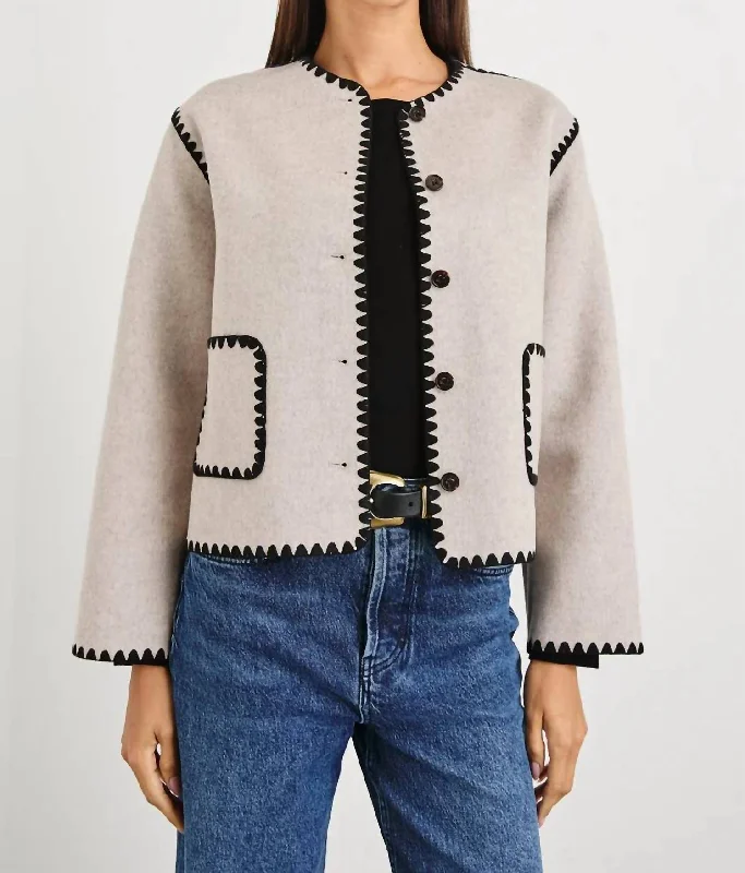 Printed Patterns Melanie Jacket In Oatmeal