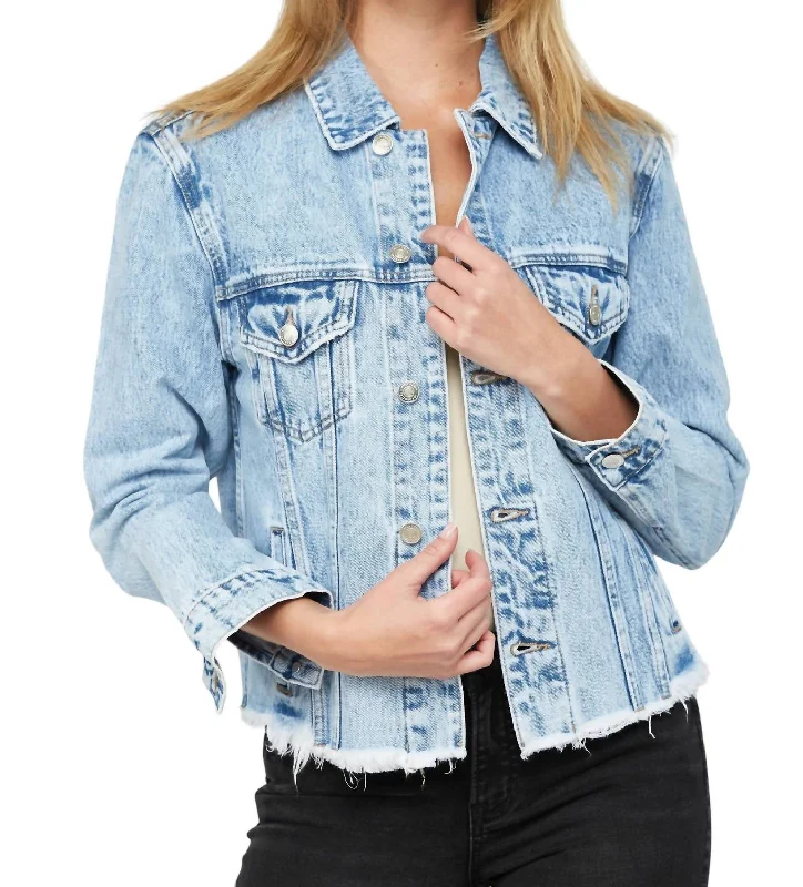 Eye-catching Personality Oversized Denim Jacket In Medium Wash