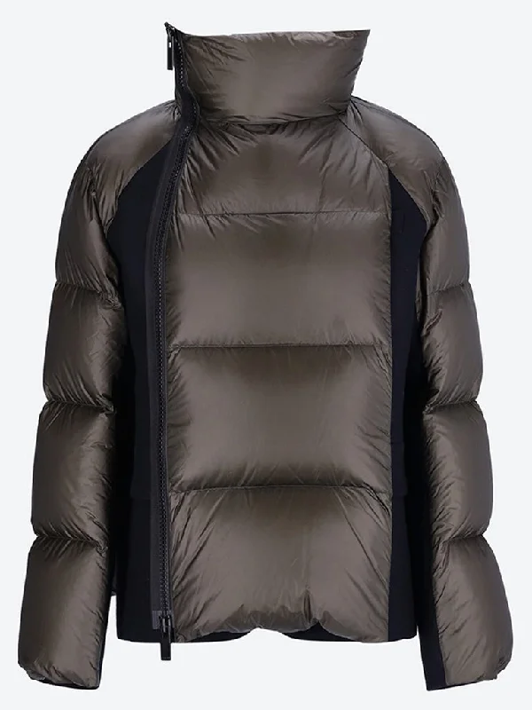 Embroidered Letters Wool melton x padded jacket