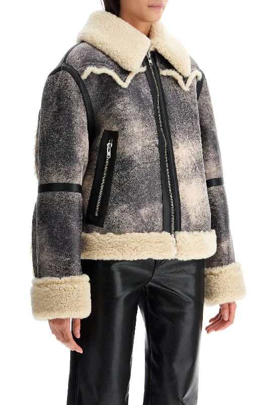 Luxury Temperament Stand Studio Lessie Faux Shearling Jacket