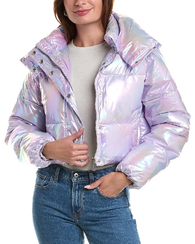 Lace Design Unreal Fur Fractals Puffer Jacket