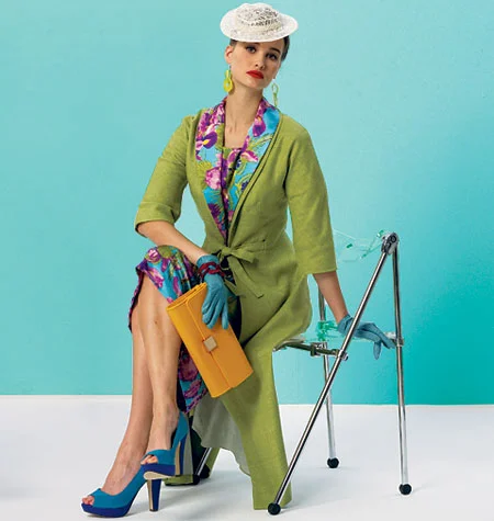 Feminine Charm Vogue Vintage Dress & Coat V8875