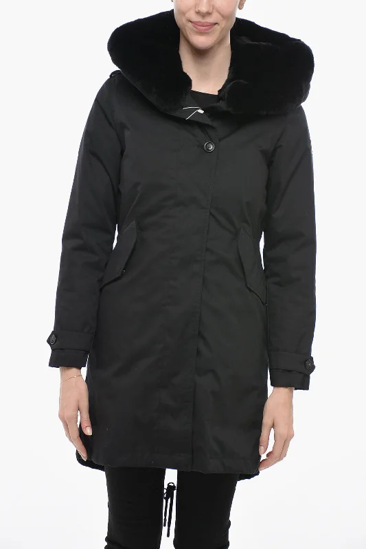 Elegant Tailoring Woolrich Padded LITERARY REX Parka with Fur