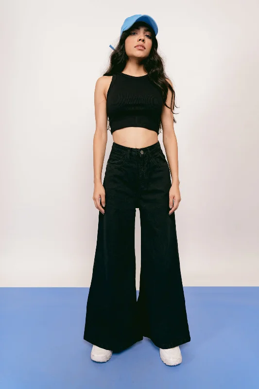 Cozy Chic Black Flare Jeans