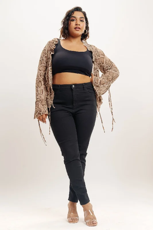 Goddess Style Black Skinny Curve Jeans