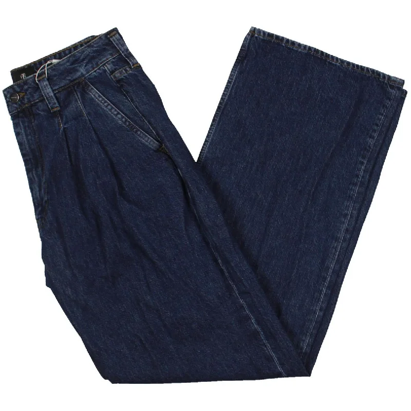 Trendy Layers Carrie Womens High Rise Denim Wide Leg Jeans