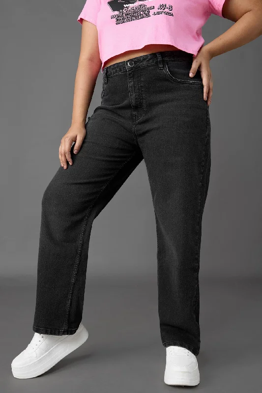 Beautiful Romance Curve Charcoal Straight Jeans