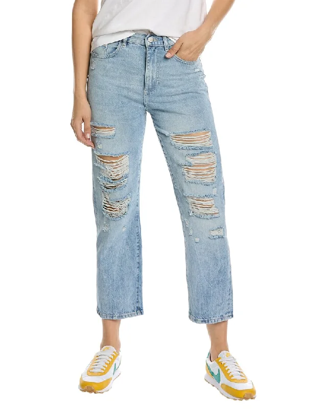 Cool Style DL1961 Emilie Straight Ultra High-Rise Vintage Super Light Shredded Ankle Cut