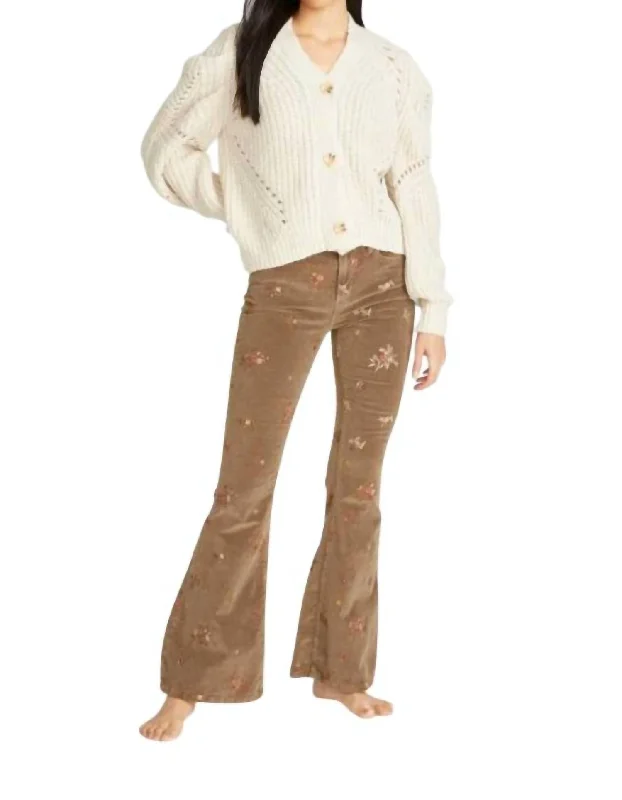 Exquisite Craftsmanship Farrah Corduroy Flare Jean In Mimosa