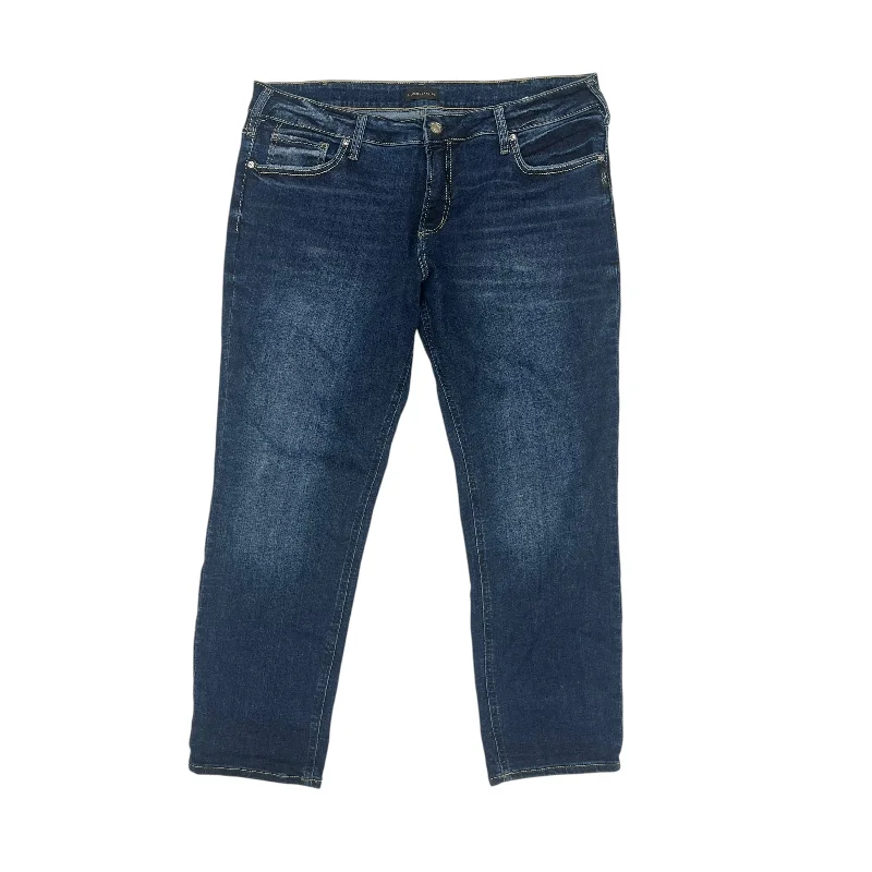 High-end Customization Jeans Boyfriend By Silver In Blue Denim, Size:16