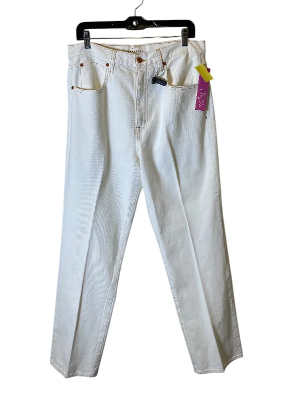 Elegant And Elegant Jeans Designer By Cmc In Cream, Size: 14