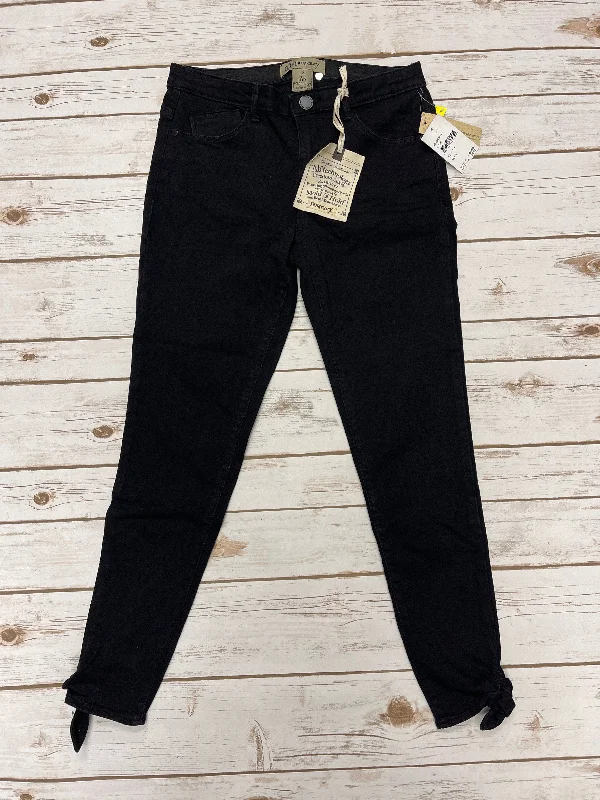 British Style Jeans Skinny By Democracy In Black Denim, Size: 2