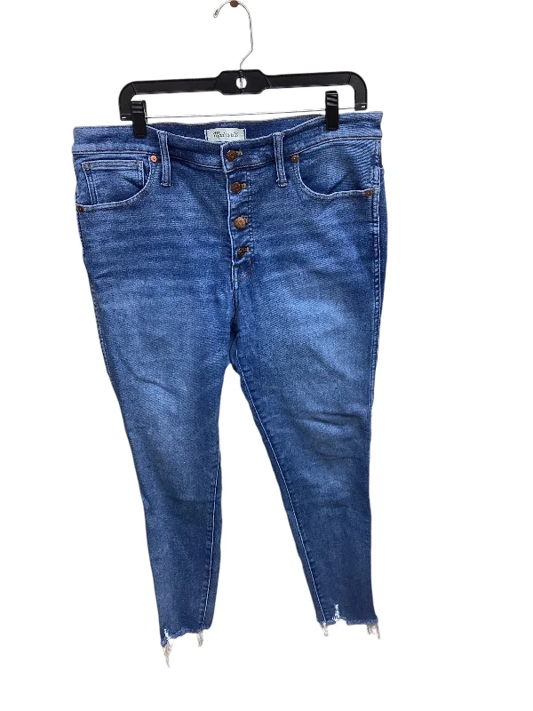 Easygoing Style Jeans Skinny By Madewell In Blue Denim, Size: 16