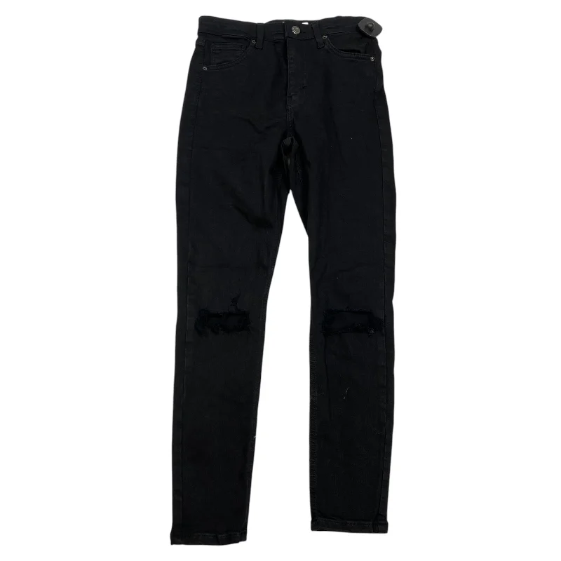 Cozy Layers Jeans Skinny By Topshop In Black Denim, Size: 6