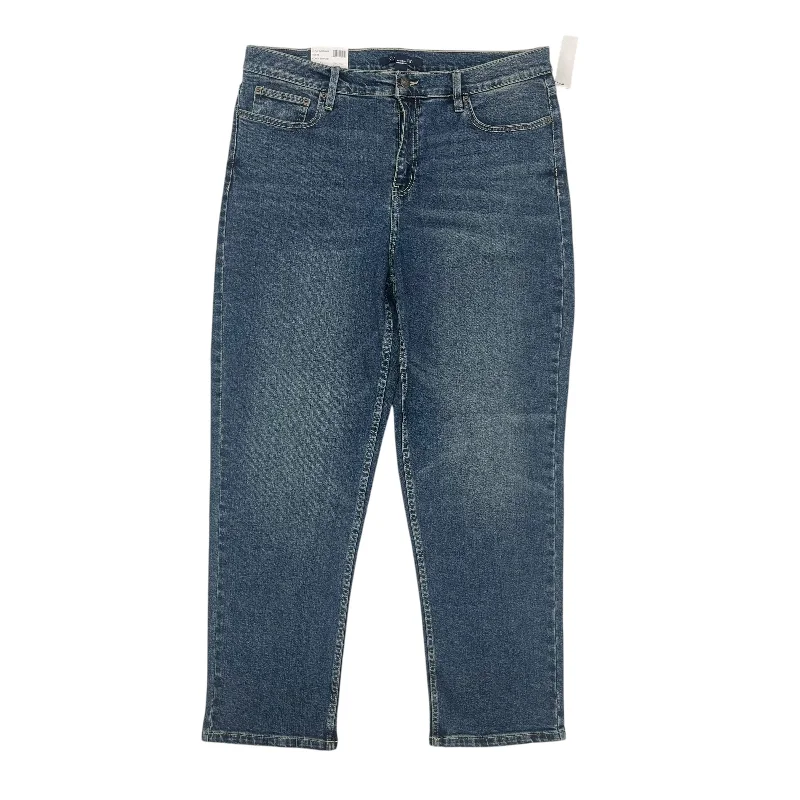 Fashionable In The Times Jeans Straight By Calvin Klein In Blue Denim, Size:16