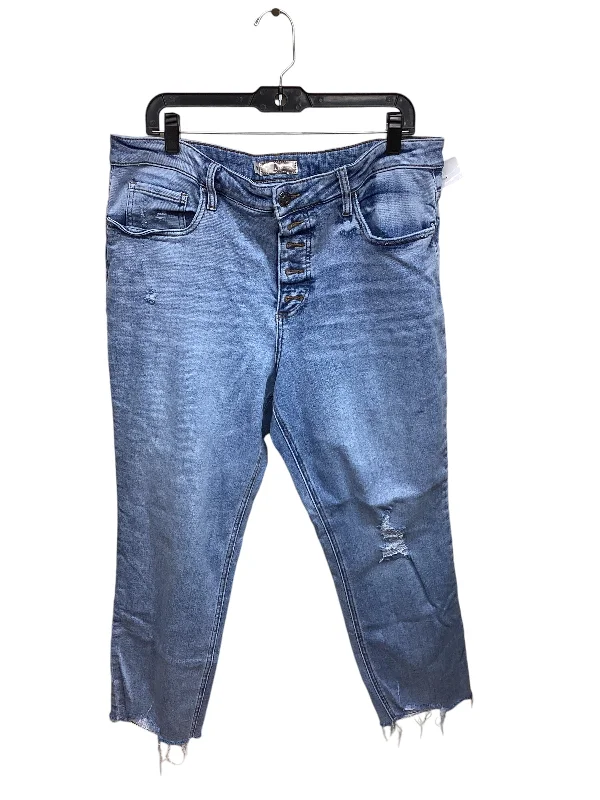 Comfy Pants Jeans Straight By Kut In Blue Denim, Size: 16