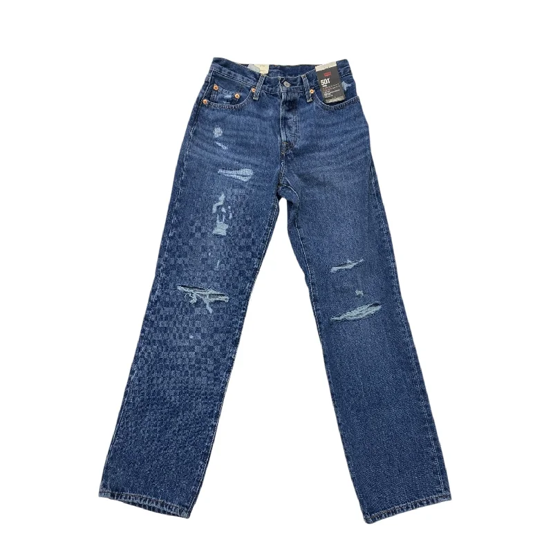 Easy Comfort Style Jeans Straight By Levis In Blue Denim, Size: 0