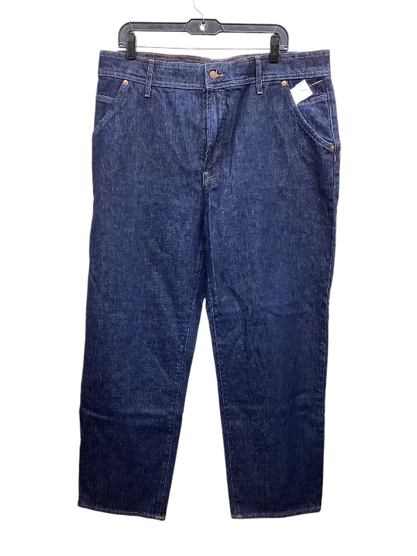 Breathable Style Jeans Straight By Madewell In Blue Denim, Size: 16