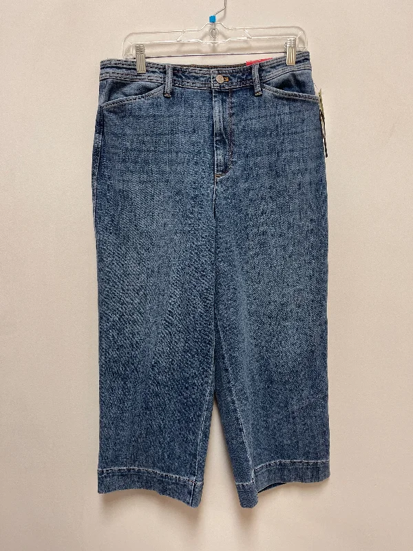 Thin Design Jeans Straight By Talbots In Blue Denim, Size: 10