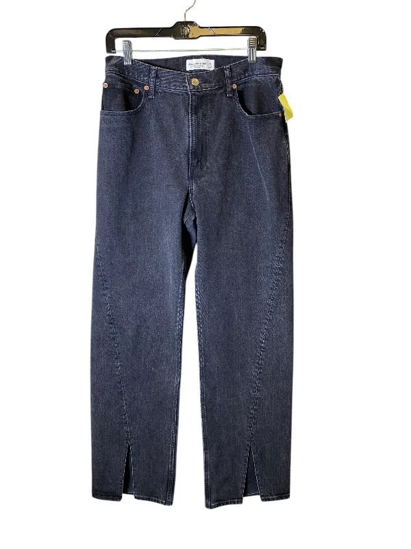 Knowledge And Elegance Jeans Wide Leg By Abercrombie And Fitch In Grey, Size: 10