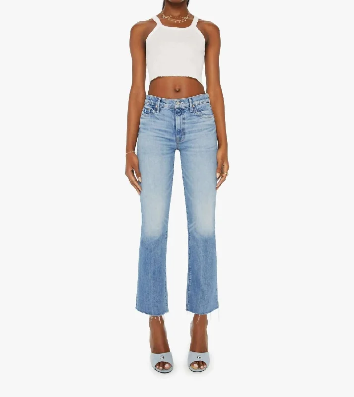 Slim Fit Outsider Flood Fray Wash In Are We There Yet