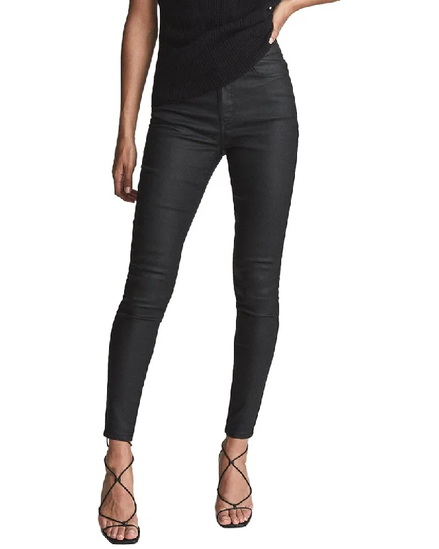 Versatile Casuals Reiss Lux Coated Mid Rise Skinny Jeans