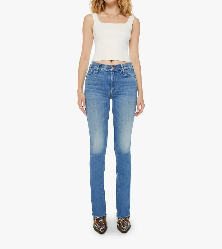 Double-sided Wear Runway Fray Flared Jeans In Monkey In The Middle