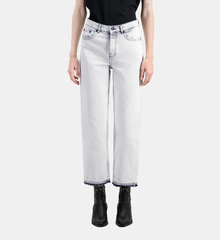Breathable Comfort Straight Bleached Jeans