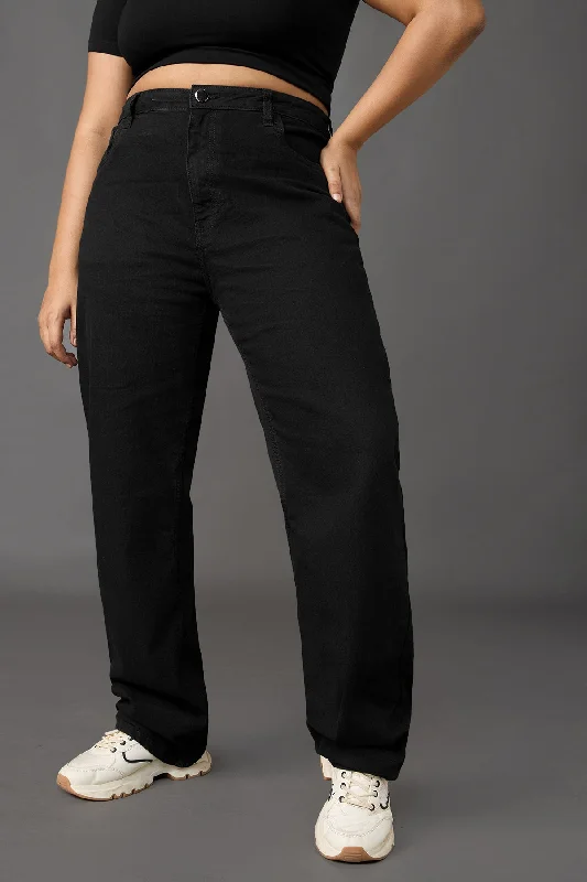 Sports Fashion Tapered Regular Black Curve Jeans