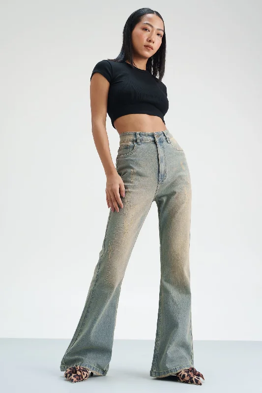 Personal Charm Distressed Sky Bootcut Jeans