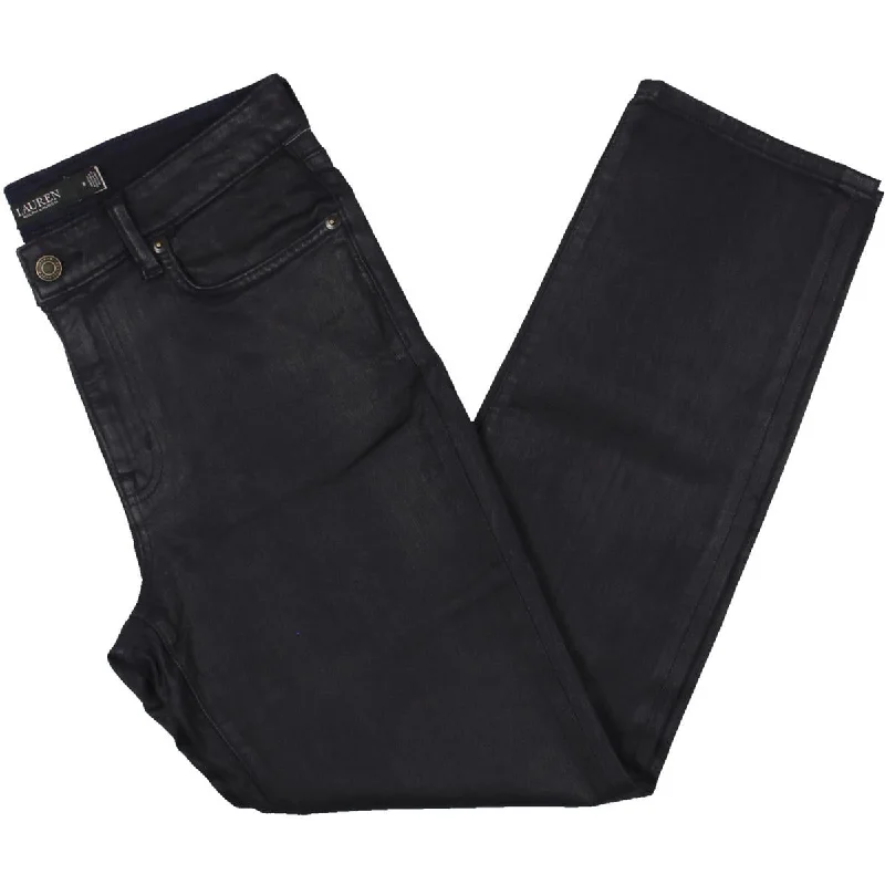 Embroidery Design Womens Denim Stretch Ankle Jeans