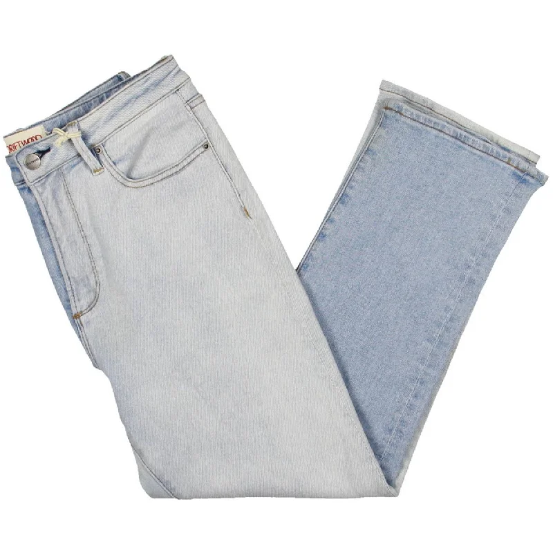 Fashionable And Versatile Womens High Rise Colorblock Straight Leg Jeans