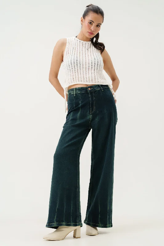 Soft Comfort Wear Great Peacock Retro Flare Stretch Jeans
