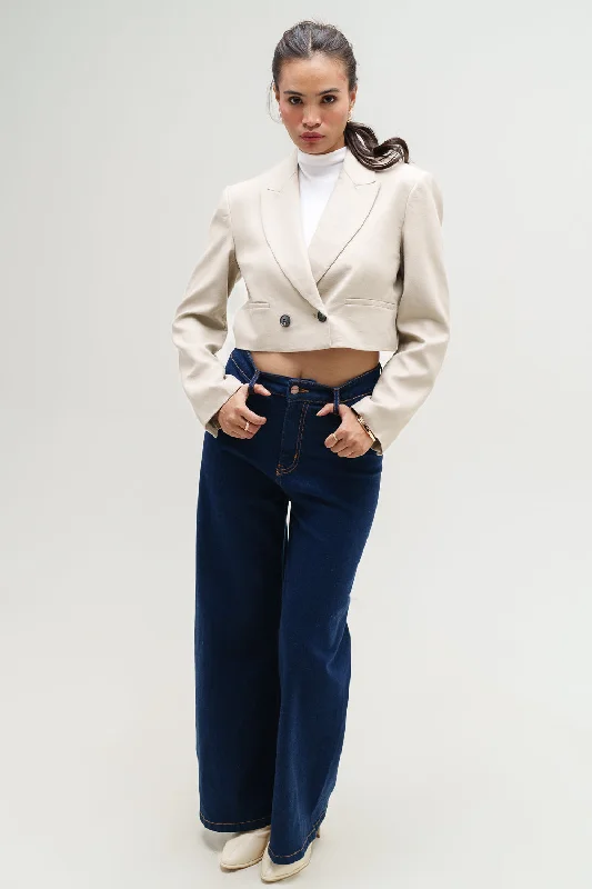 Thin Design Raw Indigo Retro Flare Stretch Jeans