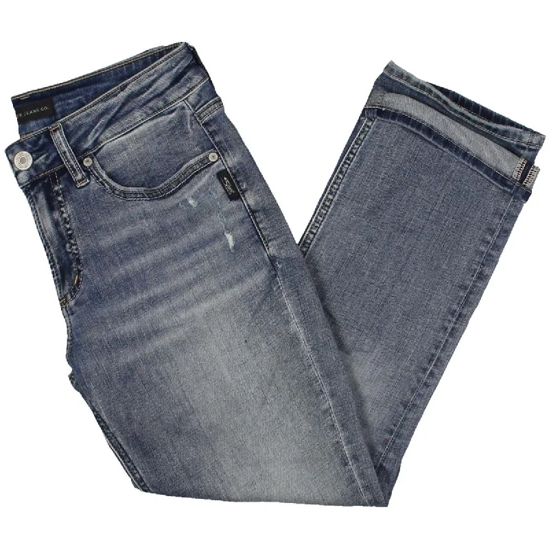 Cozy Lounge Wear Womens Mid Rise Curvy Fit Capri Jeans