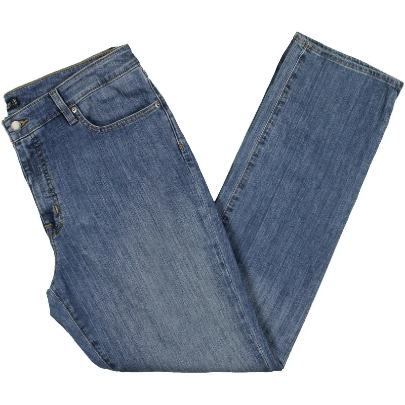Classic Series Womens Mid Rise Medium Wash Straight Leg Jeans