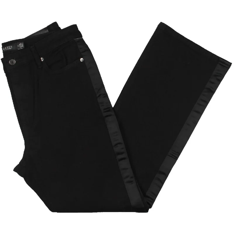 Breezy Outfits Womens Satin Trim High Rise Bootcut Jeans