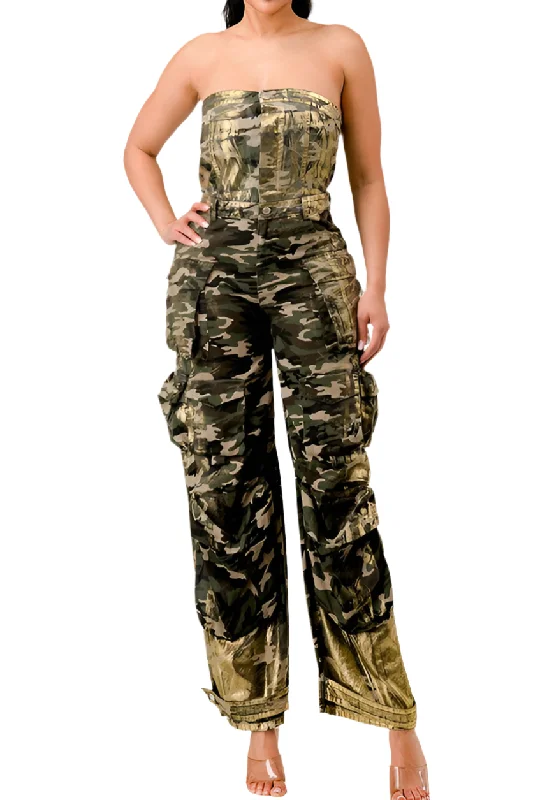 Integrated Design Camo Metallic Jumpsuit