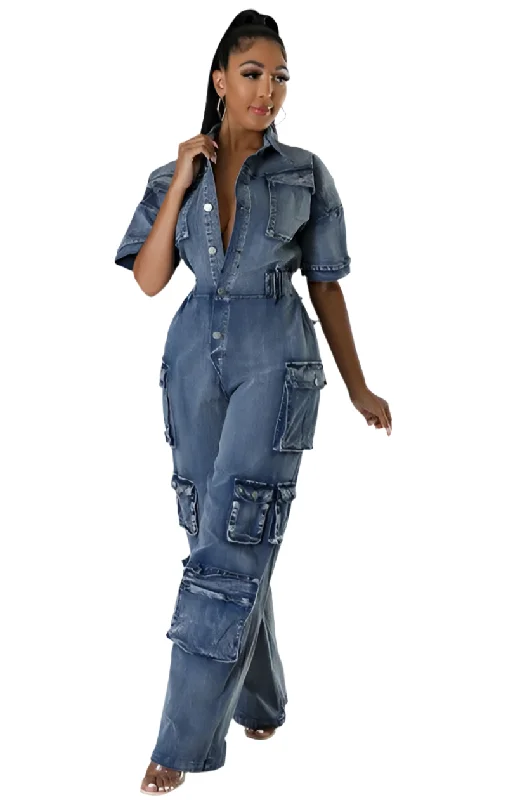 Elegant Design Cargo Girl Jumpsuit