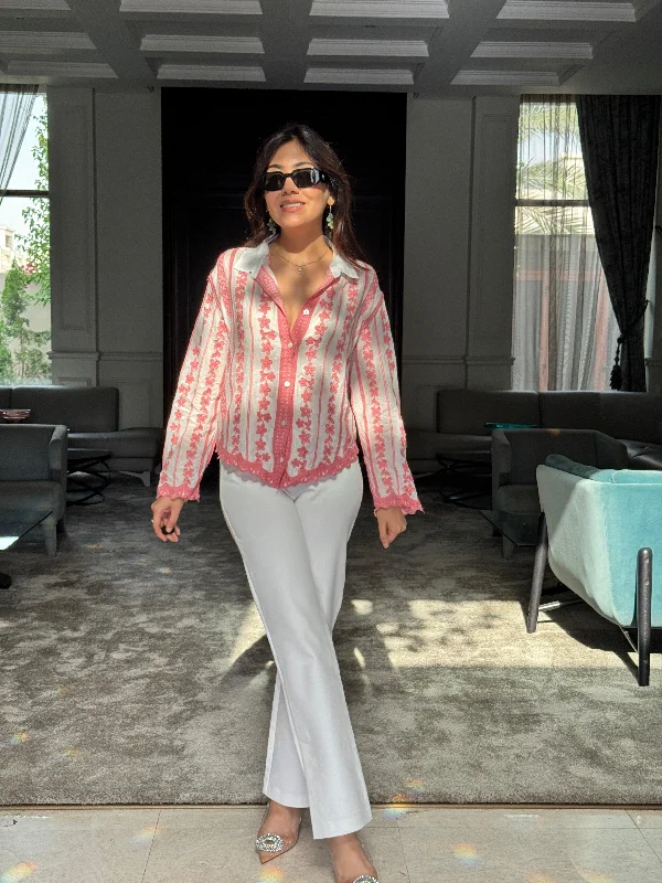 Simple Chic Coya Embroidered Cotton Shirt