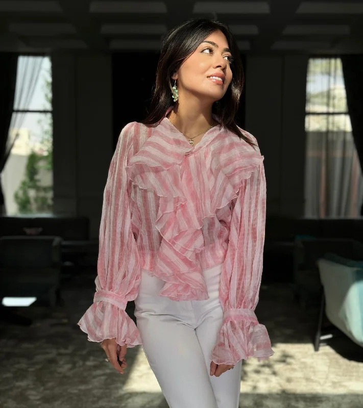 Comfortable Sweaters Freida Ruffled Blouse