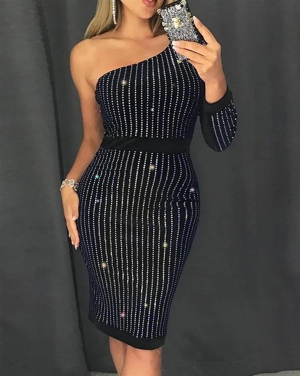 Street Fashion Ibiza One Shoulder dress