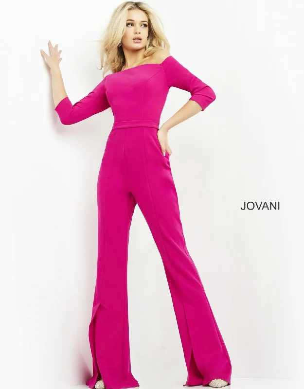 Fashion Innovation Jovani 1867 Three Quarter Sleeve Contemporary Jumpsuit