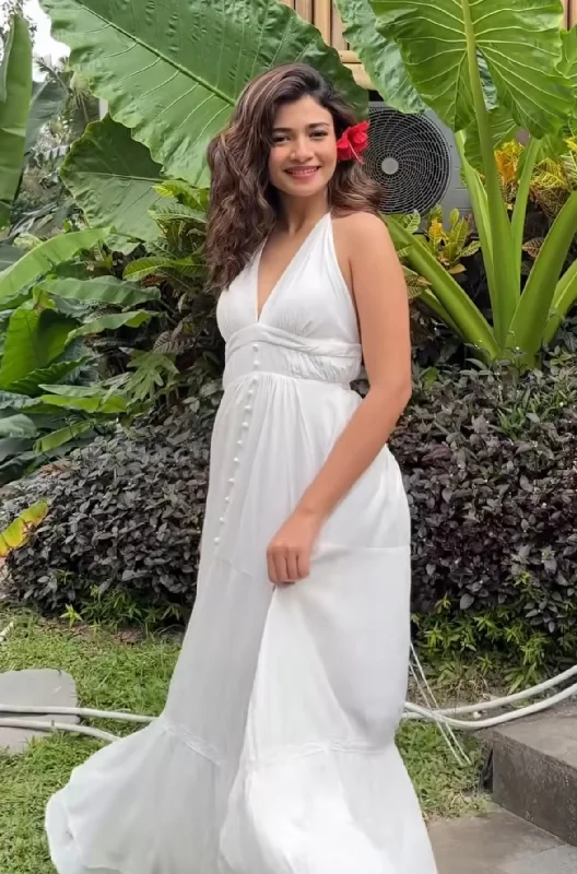 Elegant Design Pearl Boho Summer Maxi Dress