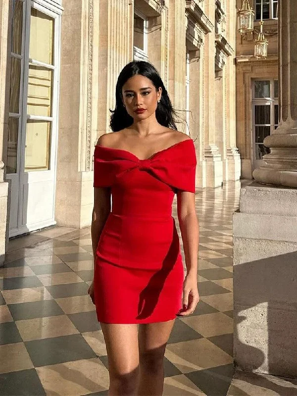 Street Cool Serrie Red Bow Mini Dress