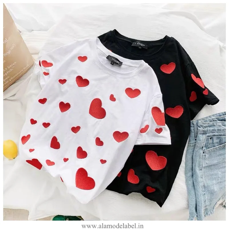 Comfortable Sweaters Summery Hearts Tee