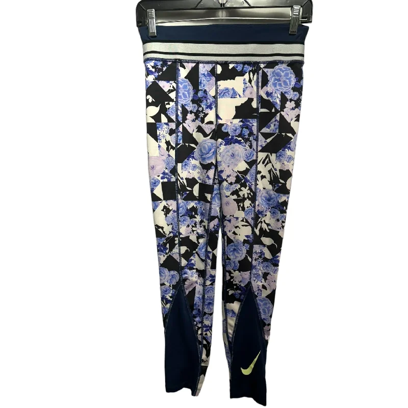 Soft Knitwear Blue & Purple Athletic Leggings Nike Apparel, Size L