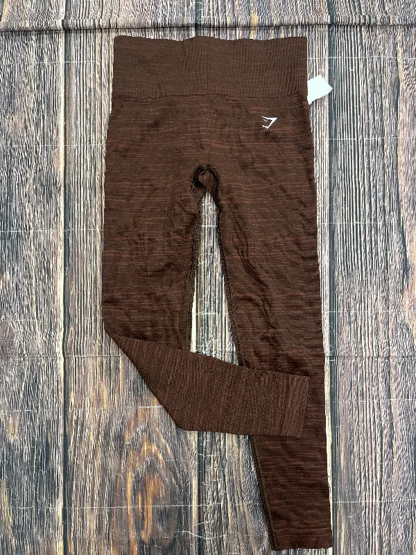 End Of The Year Brown Athletic Leggings Gym Shark, Size S