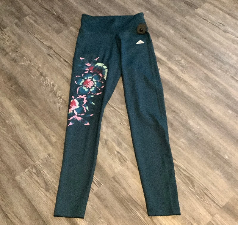 Weekend Comfort Wear Green Athletic Leggings Adidas, Size S