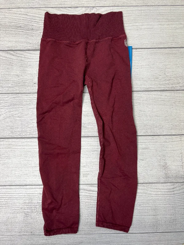 Elegant Outline Maroon Athletic Leggings Free People, Size M